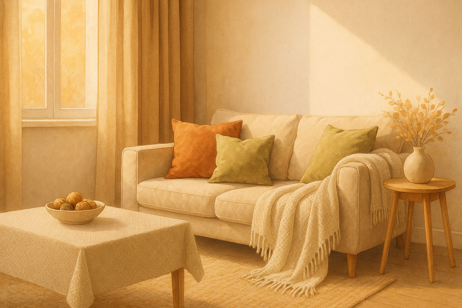 Есенна колекция домашен текстил - неутрални цветове с пастелни акценти