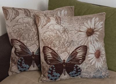 Декоративна калъфка Цветя и Пеперуда -  винтидж