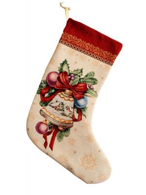 Коледен чорап „Коледна камбана“ – класика с уютен блясък