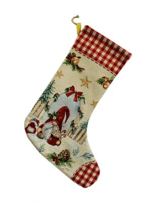 Коледен чорап с джудже – жакард, 40/60 см