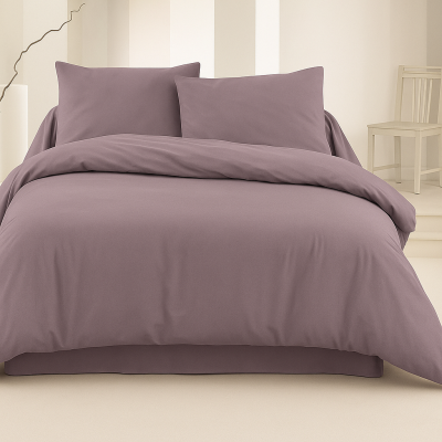 Едноцветни памучни спални комплекти – в тъмно капучино