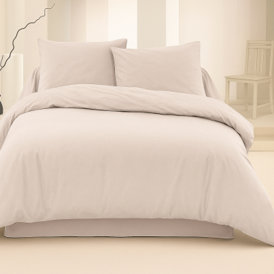 Едноцветни памучни спални комплекти – в светло капучино с екрю