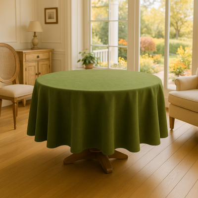 Масленозелена покривка за маса - едноцветна