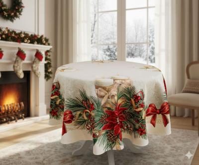 Коледен разкош и блясък - жакардова покривка за маса
