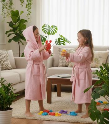 Памучно розово детско халатче за баня - за момиченца